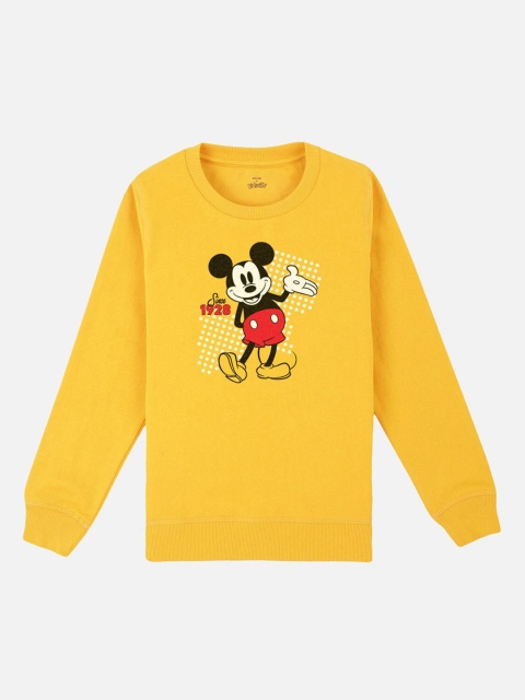 

Kids Ville Boys Yellow Mickey Mouse Printed Sweatshirt