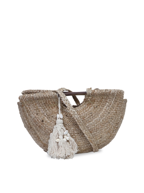 

Diwaah Beige Self Design Sling Bag