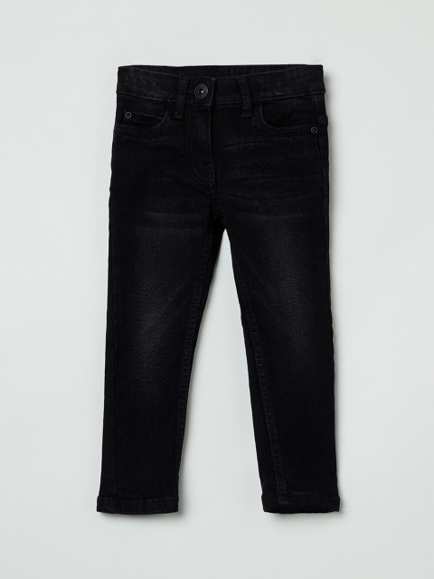 

max Girls Black Slim Fit Mid-Rise Clean Look Jeans