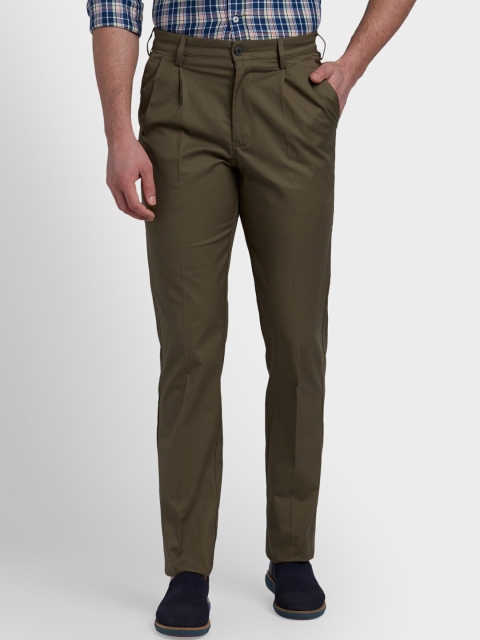 

ColorPlus Men Olive Green Original Regular Fit Solid Regular Trousers