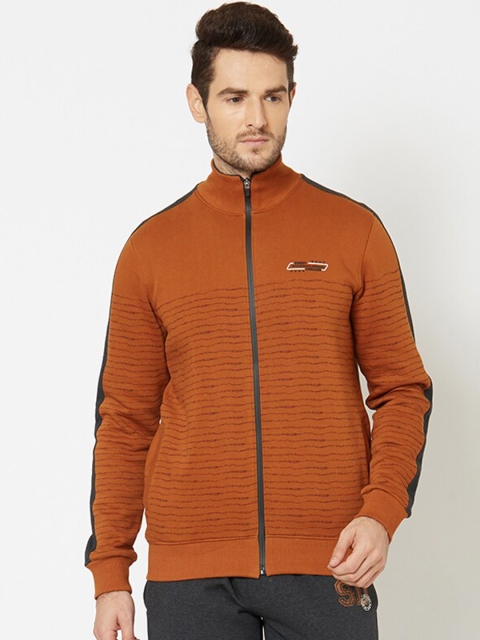

Sweet Dreams Men Tan Brown & Grey Striped Tracksuit