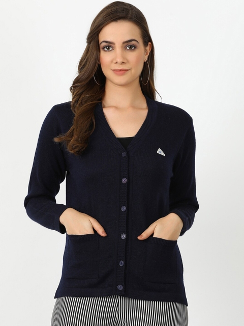 

Monte Carlo Women Navy Blue Solid Cardigan Sweater