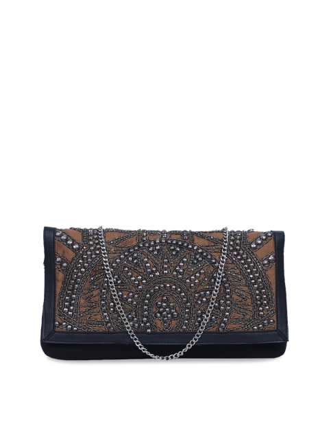 

Diwaah Navy Blue Embellished Foldover Clutch