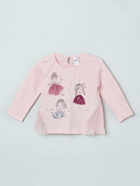 

max Girls Pink Printed Top