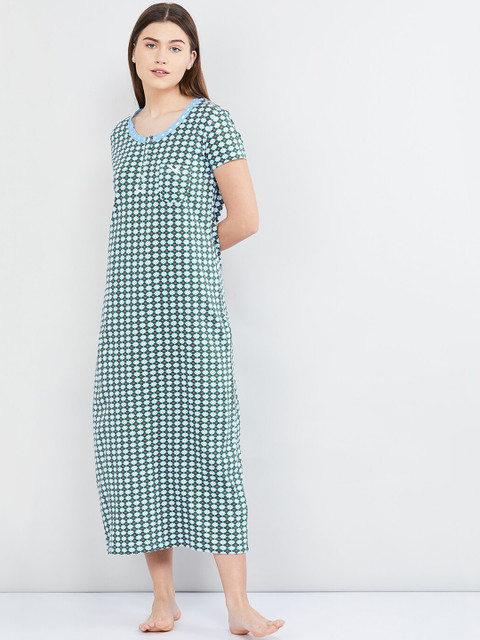 

max Green & Pink Floral Print Nightdress