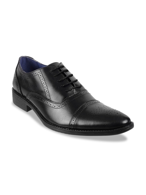 

Mochi Men Black Solid Leather Formal Oxfords