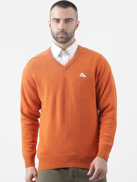 

Monte Carlo Men Orange Solid Pullover Sweater