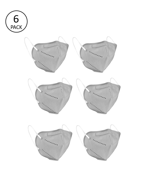 

OOMPH Unisex Pack of 6 Pcs Grey 5-Ply Reusable N95 Masks