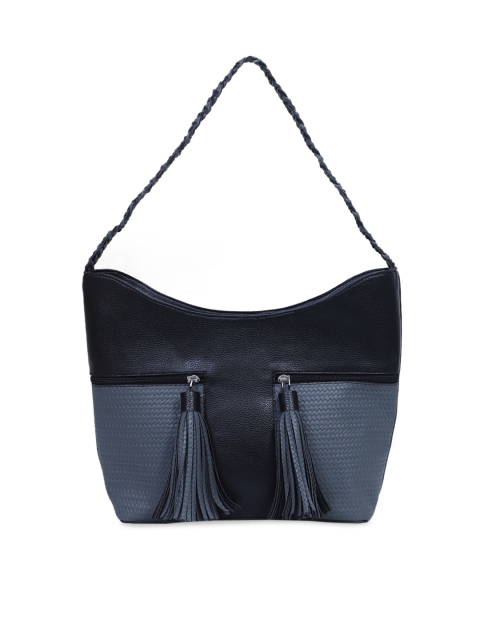 

Diwaah Navy Blue Solid Hobo Bag
