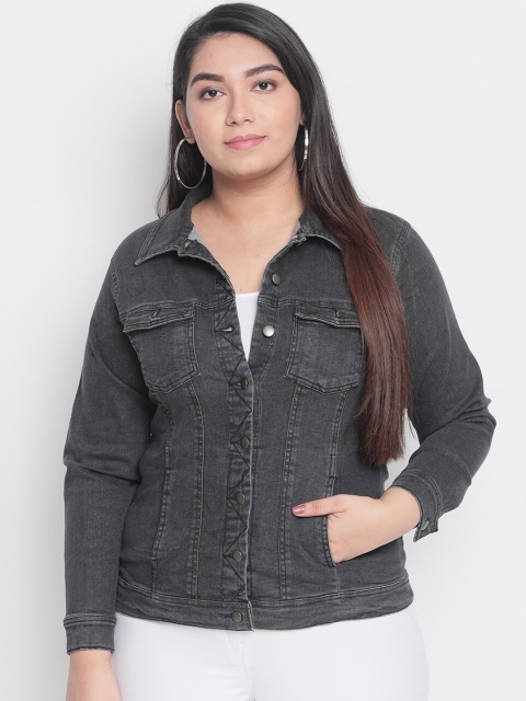 

Amydus Women Black Solid Denim Jacket