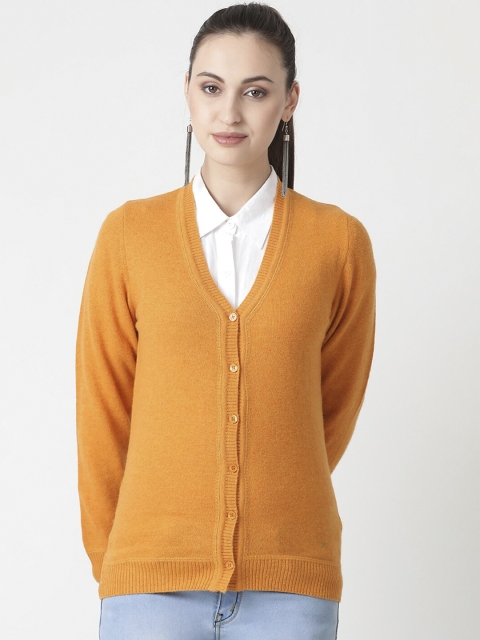 

Monte Carlo Women Mustard Yellow Solid Cardigan Sweater