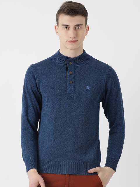 

Monte Carlo Men Navy Blue Solid Pullover Sweater