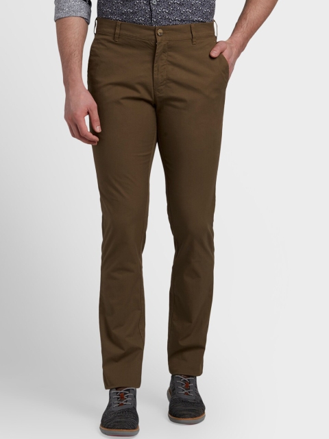 

ColorPlus Men Olive Green Regular Fit Printed Regular Trousers