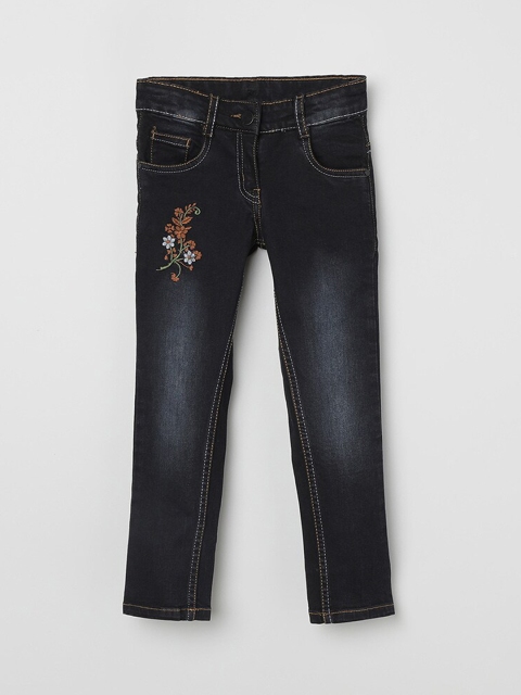 

max Girls Black Regular Fit Mid-Rise Clean Look Jeans