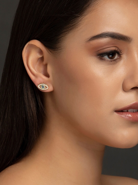 

DIVA WALK EXCLUSIVE Gold-Plated CZ Studded Contemporary Studs