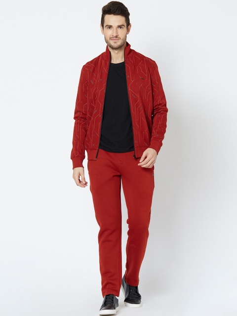 

Sweet Dreams Men Rust Red Printed Tracksuit