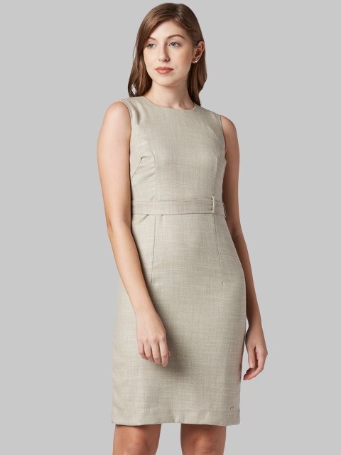 

Park Avenue Woman Women Beige Solid Sheath Dress