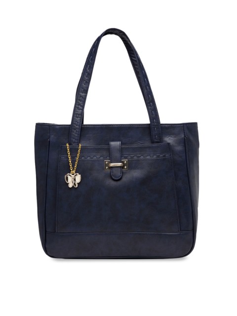

Butterflies Navy Blue Solid Handheld Bag