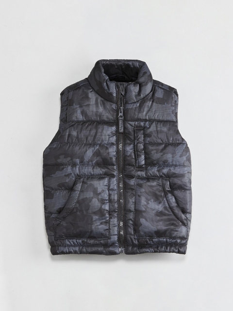 

max Boys Grey Printed Padded Jacket