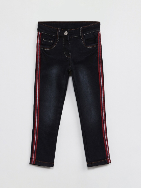 

max Girls Black Regular Fit Mid-Rise Clean Look Stretchable Jeans