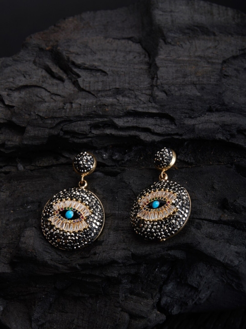 

DIVA WALK EXCLUSIVE Gold-Plated & Black Contemporary Drop Earrings