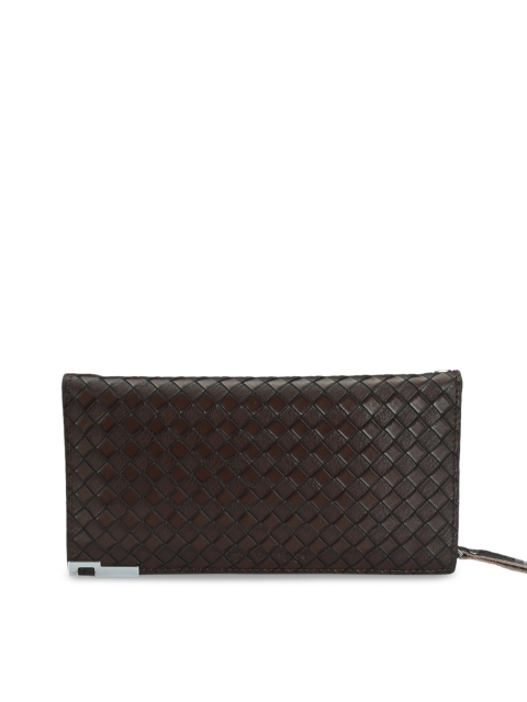 

Calvadoss Women Brown Textured Two Fold Wallet