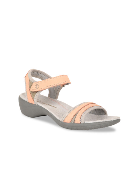 

Hush Puppies Women Peach-Coloured & Grey Comfort Heels