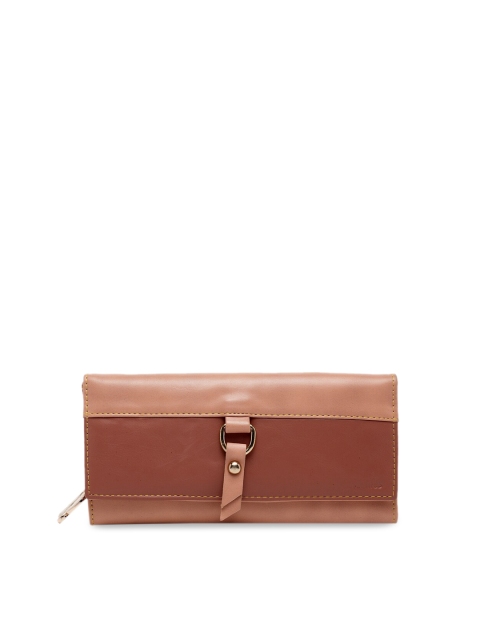 

Butterflies Women Peach-Coloured & Tan Brown Colourblocked Two Fold Wallet