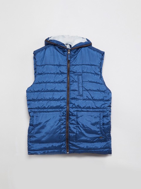 

max Boys Navy Blue Solid Padded Jacket