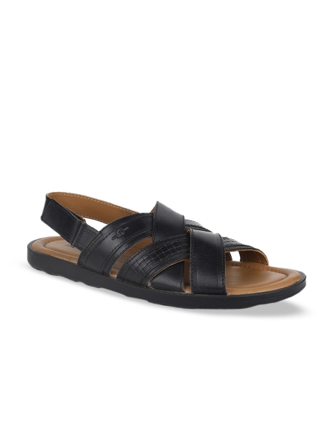 

Bata Men Black Comfort Leather Sandals