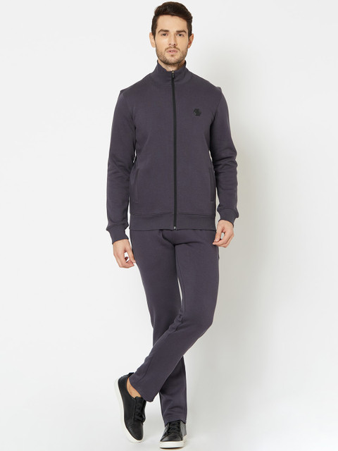 

Sweet Dreams Men Charcoal Grey Solid Tracksuit
