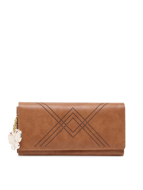 

Butterflies Women Tan Brown Self Design Two Fold Wallet