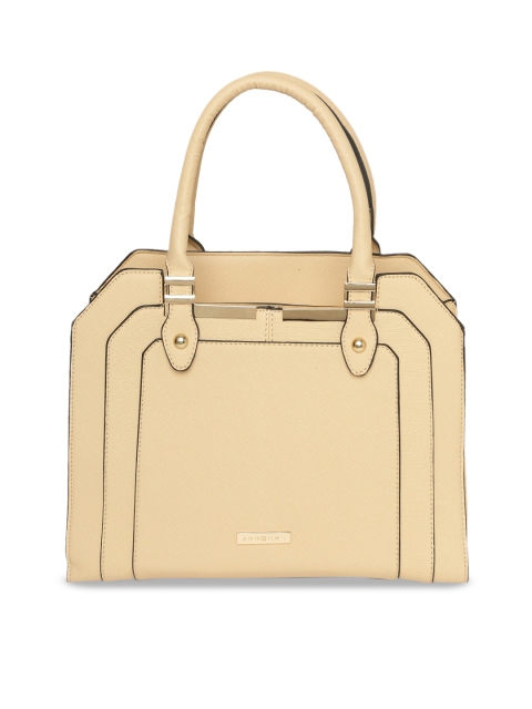

Addons Cream-Coloured Solid Satchel