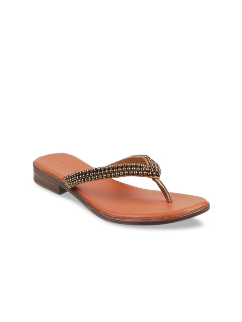 

Mochi Women Gold-Toned Textured Open Toe Flats