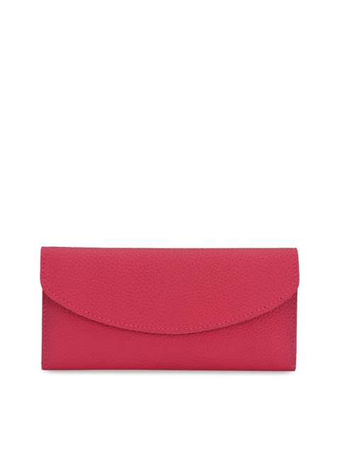 

Calvadoss Women Pink Textured Three Fold Wallet