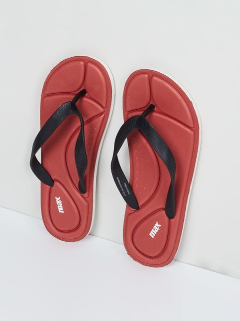 

max Men Red Self Design Thong Flip-Flops