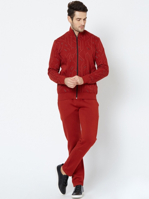 

Sweet Dreams Men Rust Red Printed Tracksuit