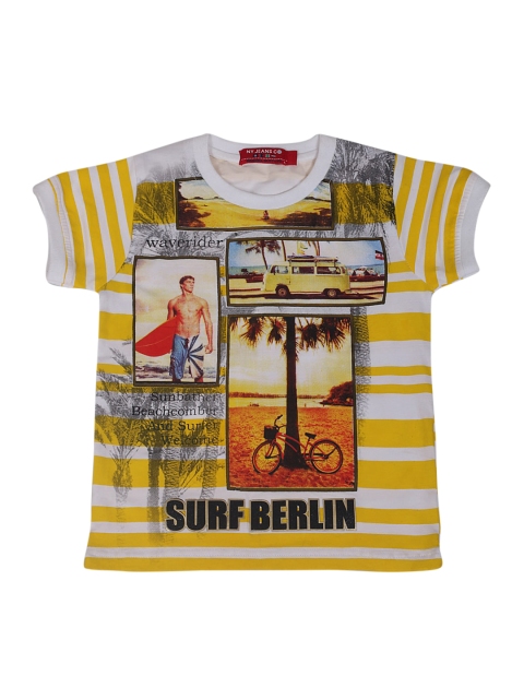 

Noddy Boys Yellow Striped Round Neck T-shirt