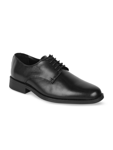 

Bata Men Black Solid Formal Leather Derbys