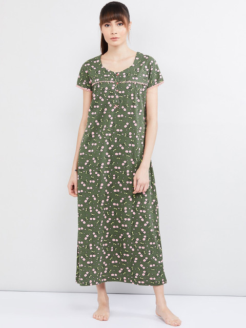

max Green Printed Nightdress