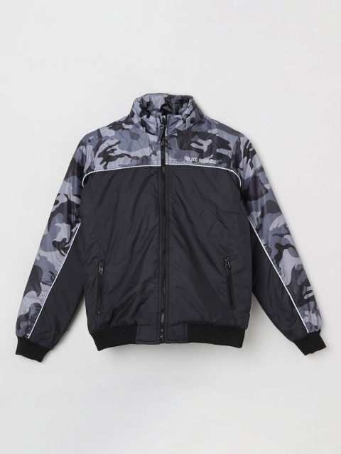 

max Boys Black Printed Padded Jacket