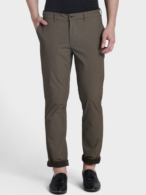 

ColorPlus Men Brown Regular Fit Printed Trousers