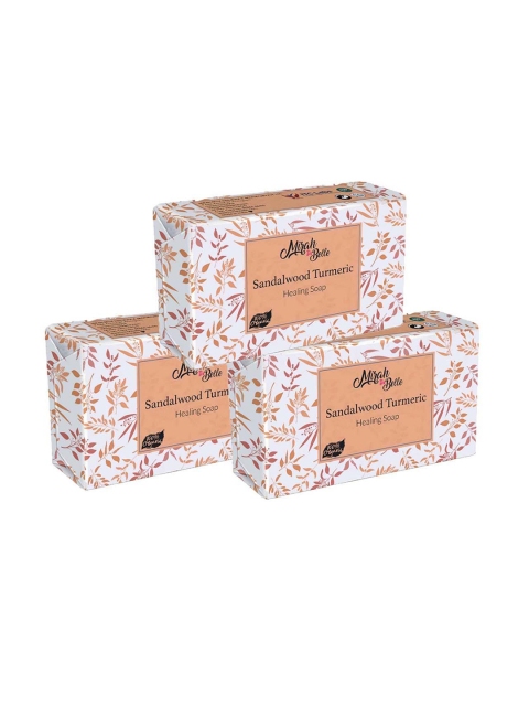 

Mirah Belle Pack of 3 Sandalwood & Turmeric Skin Healing Soaps, Orange