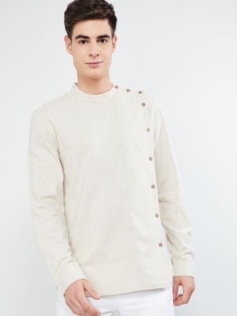 

max Men Off-White Solid Straight Kurta