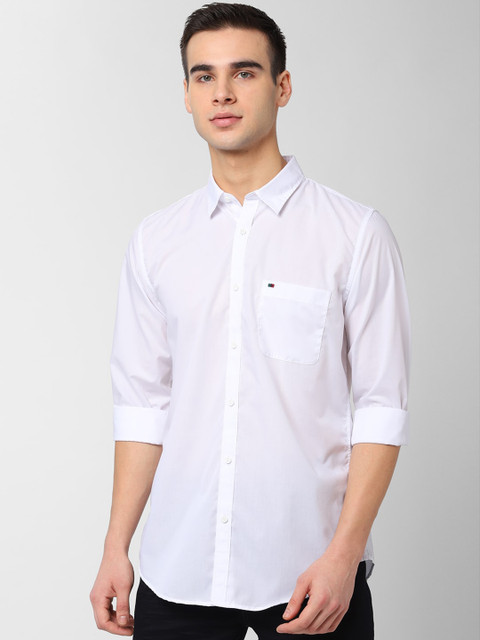 

Peter England Casuals Men White Slim Fit Solid Casual Shirt