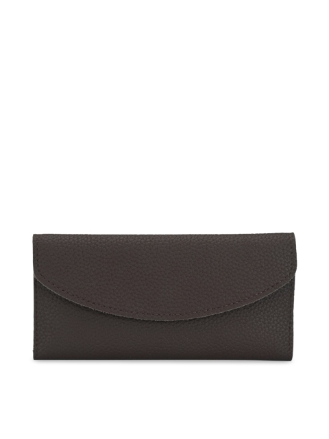 

Calvadoss Women Brown Textured Three Fold Wallet