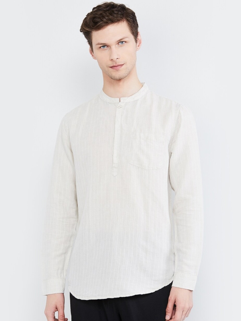 

max Men Off-White Striped Straight Kurta