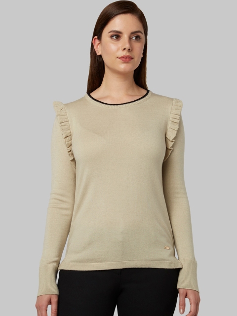 

Park Avenue Woman Beige Solid Pullover Sweater