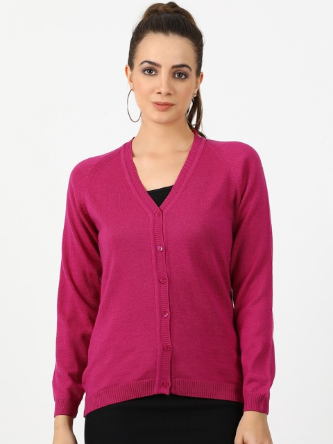

Monte Carlo Women Pink Solid Cardigan Sweater