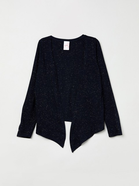 

max Girls Blue Solid Open Front Shrug